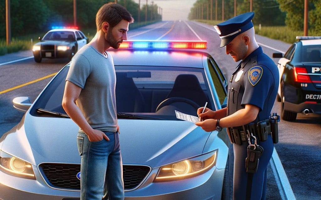 policjant wypisujący punkty karne